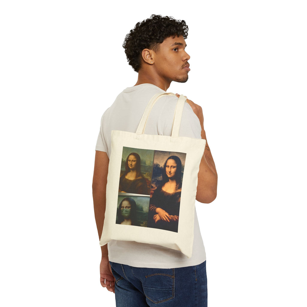 Mona Lisa Collage Tote Bag — Vintage Art Canvas Shopper