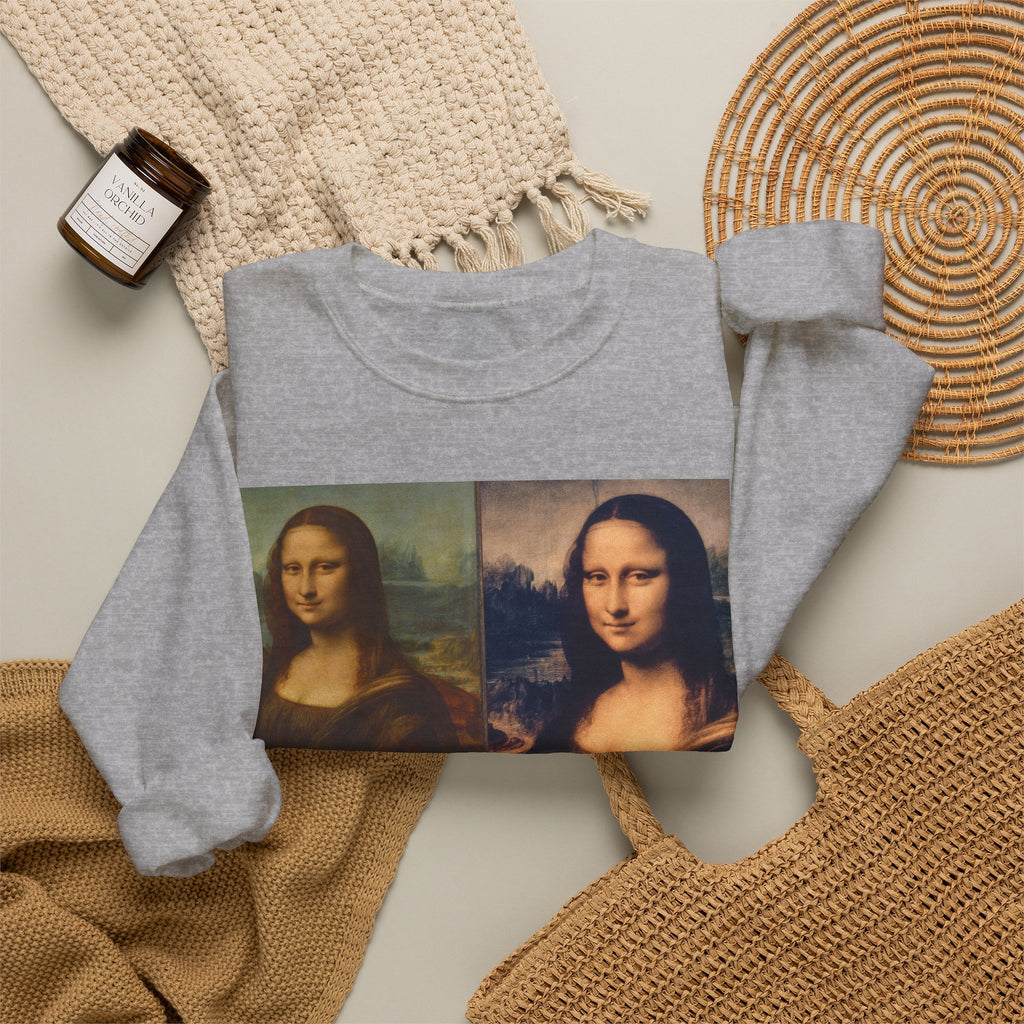 Mona Lisa Collage Sweatshirt — Vintage Art Pop Crewneck