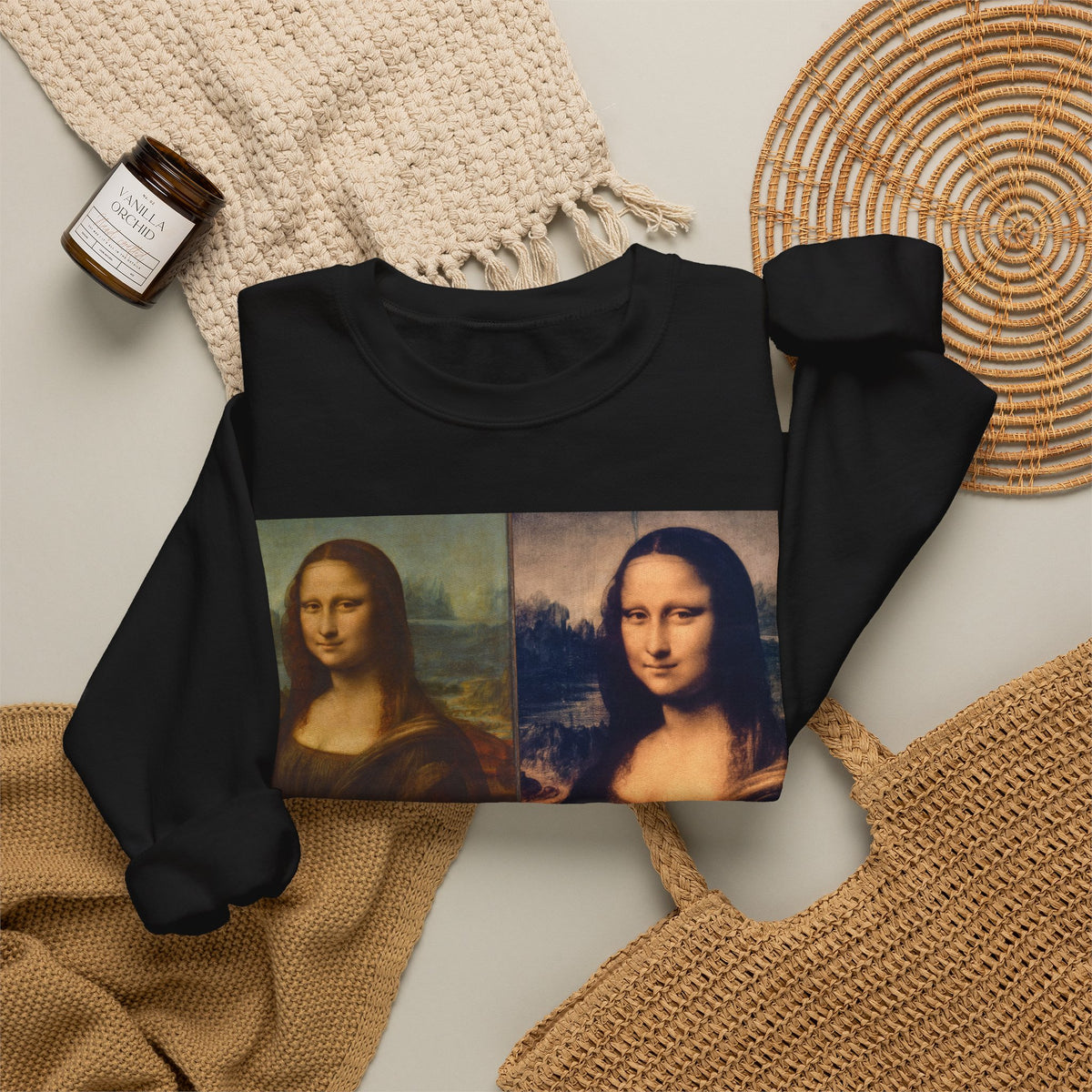 Mona Lisa Collage Sweatshirt — Vintage Art Pop Crewneck