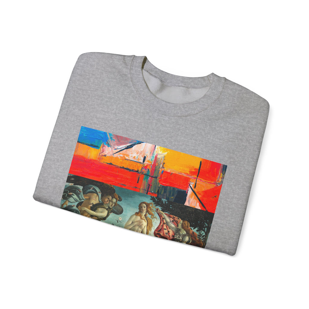 Renaissance Collage Crewneck Sweatshirt — Vintage Birth of Venus Art Print