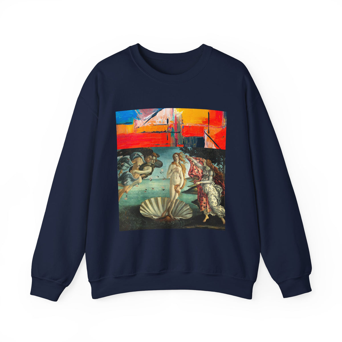 Renaissance Collage Crewneck Sweatshirt — Vintage Birth of Venus Art Print
