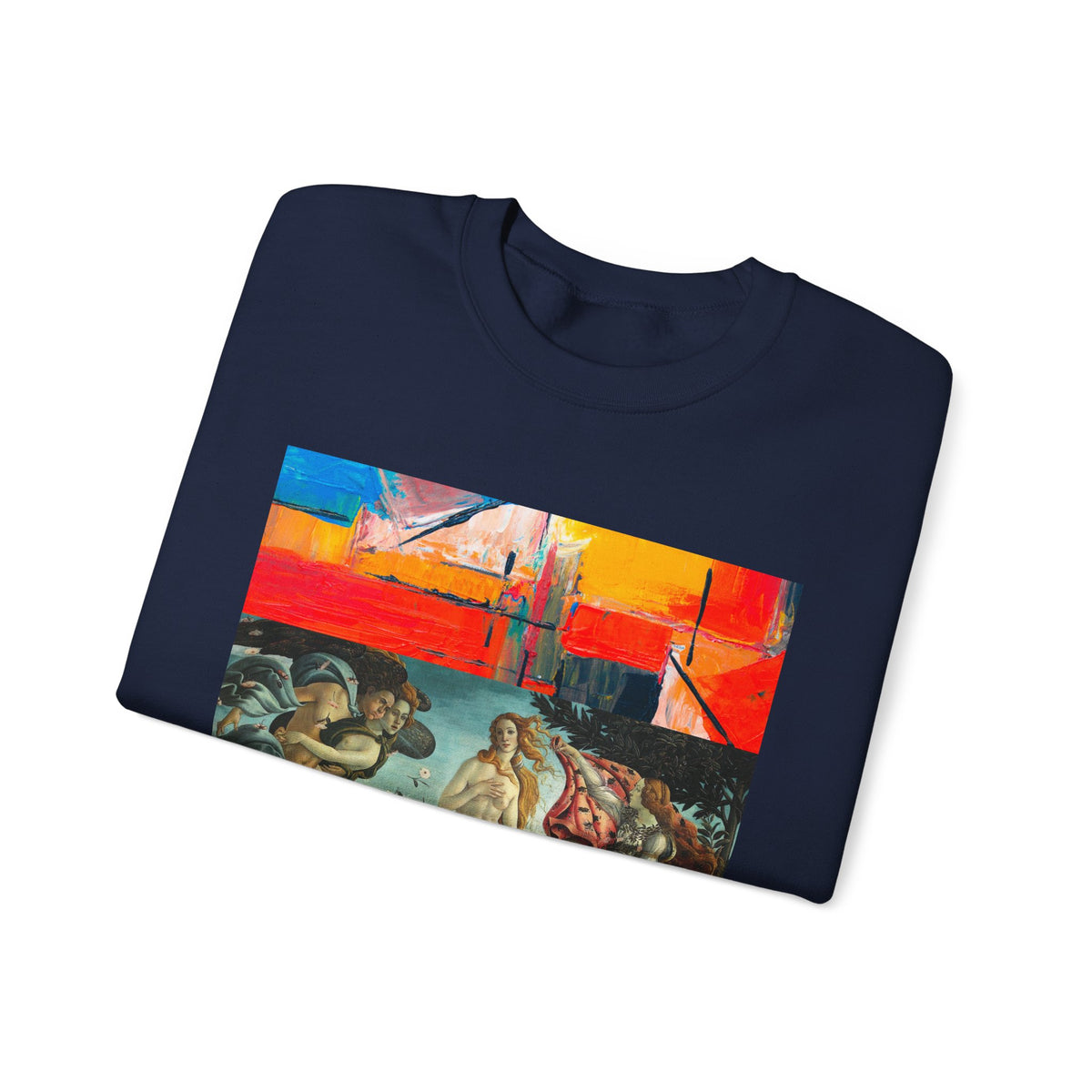 Renaissance Collage Crewneck Sweatshirt — Vintage Birth of Venus Art Print