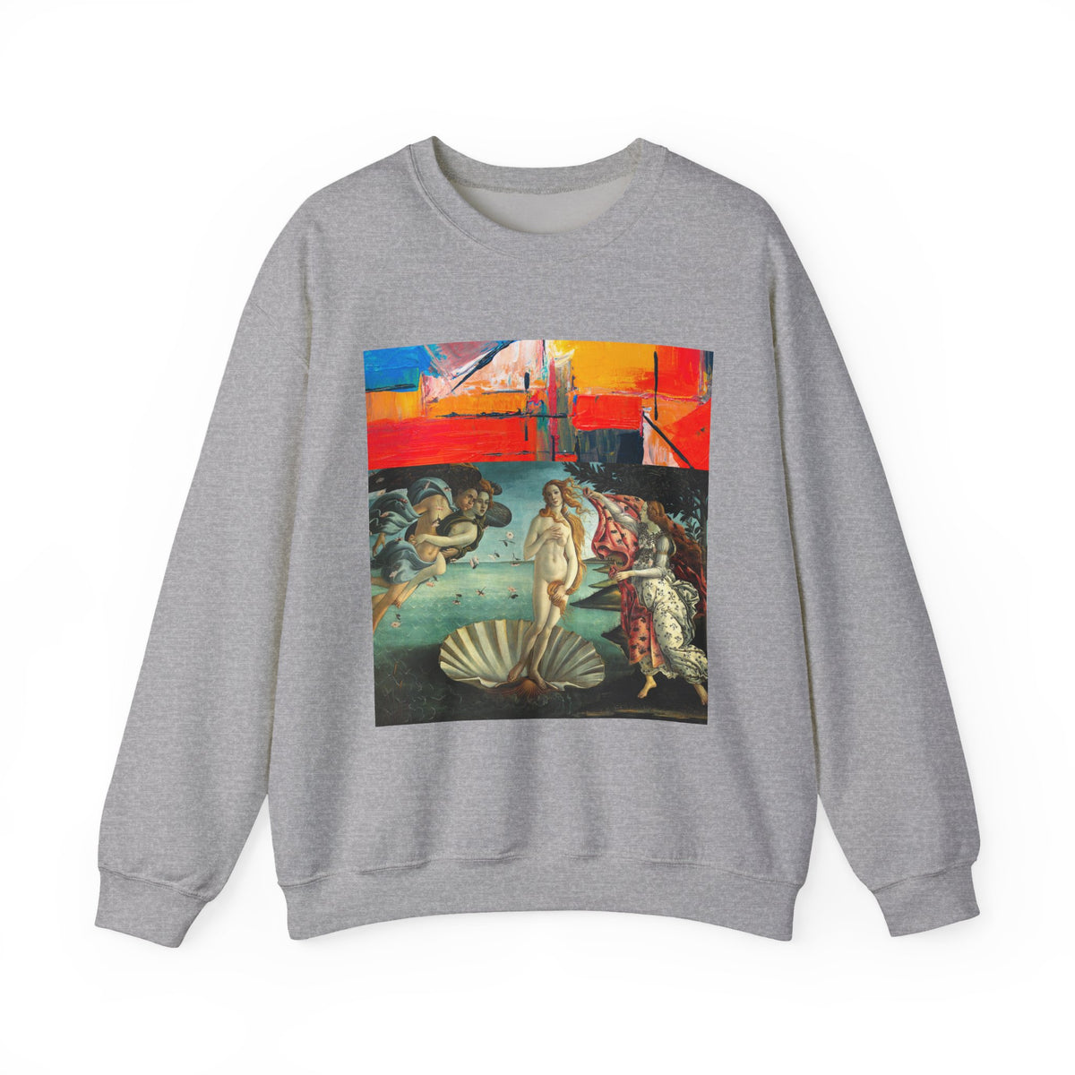Renaissance Collage Crewneck Sweatshirt — Vintage Birth of Venus Art Print