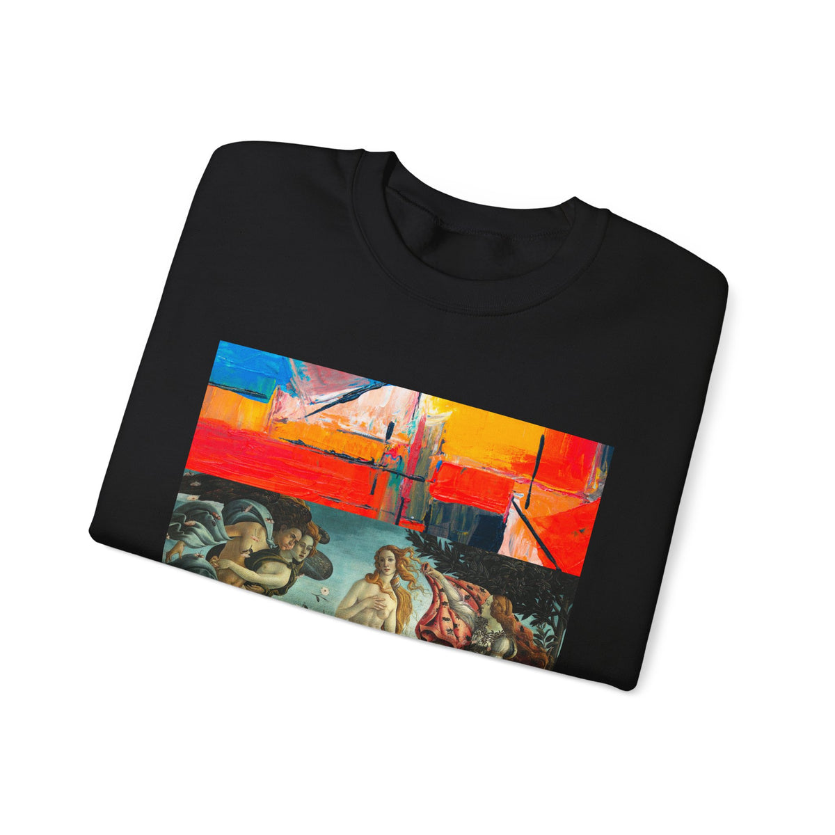 Renaissance Collage Crewneck Sweatshirt — Vintage Birth of Venus Art Print